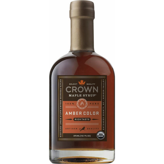 Crown Maple Organic Grade A Maple Syrup, Amber, 12.7 Ounce