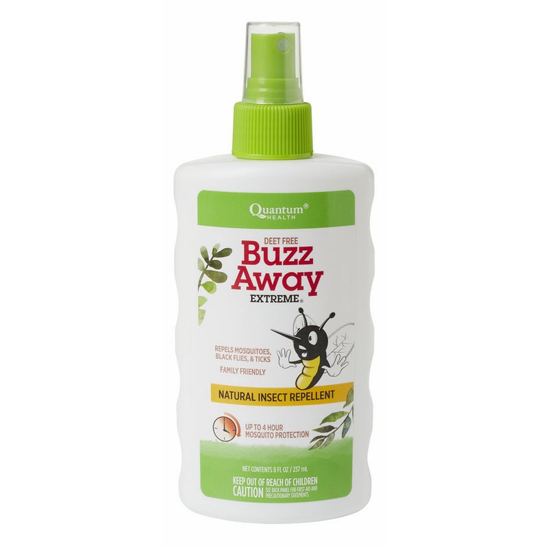 Quantum Health Buzz Away Extreme - DEET-free Insect Repellent, Essential Oil Bug Spray - Small Children and Up, Travel Friendly, 8 Fl Oz