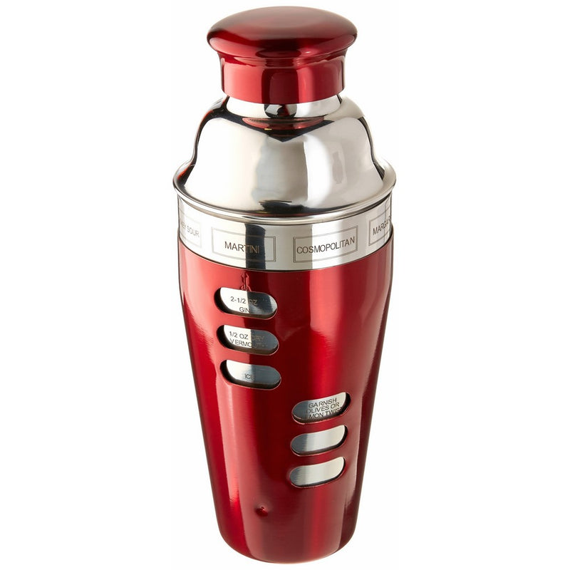 Oggi 7387.2 23-Ounce Stainless Steel Cocktail Shaker, Red