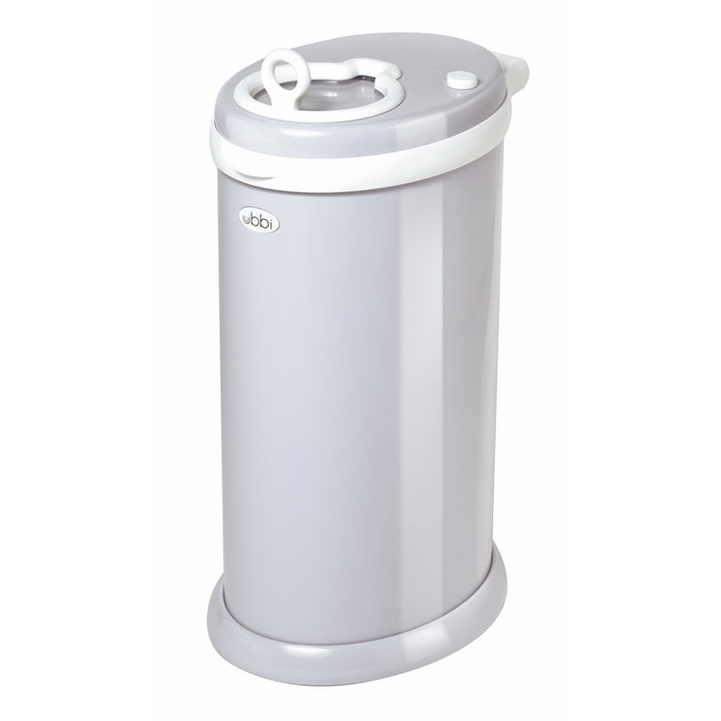 Ubbi Money Saving, No Special Bag Required, Steel Odor Locking Diaper Pail, Gray