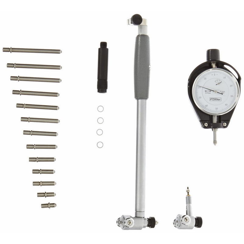 Fowler 52-646-220 Extender Dial Bore Gage Set, 35-160mm Measuring Range, 0.01" Graduation Interval