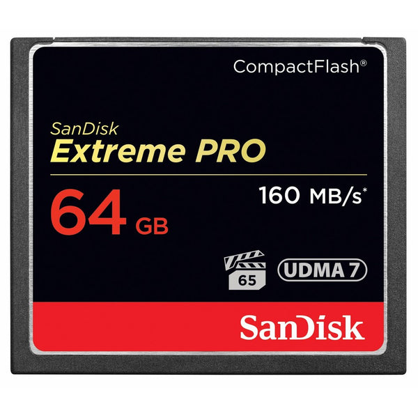 SanDisk Extreme PRO 64GB Compact Flash Memory Card UDMA 7 Speed Up To 160MB/s- SDCFXPS-064G-X46 (Label May Change)