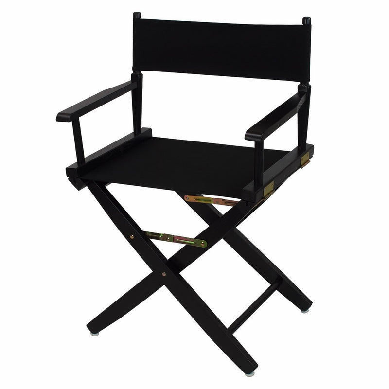 American Trails Extra-Wide Premium 18" Director's Chair Black Frame with Black Canvas