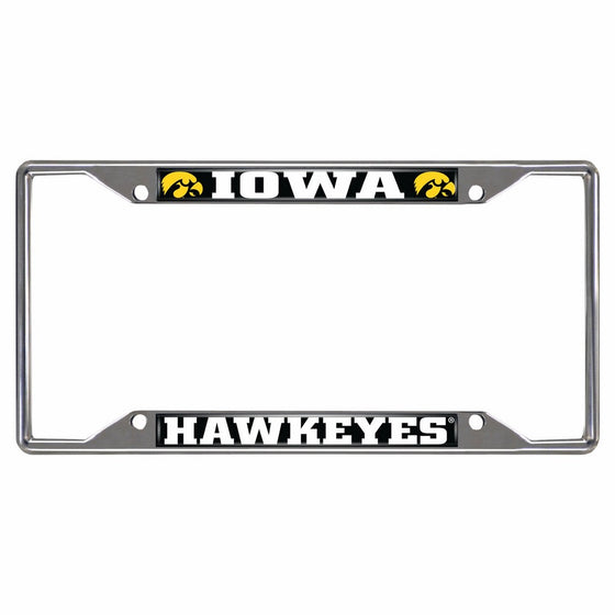 Fanmats 14904 NCAA University of Iowa Hawkeyes Chrome License Plate Frame