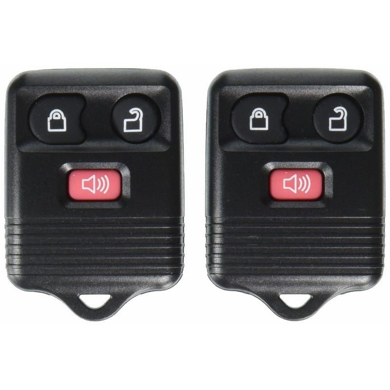 Pair Replacement Three Button Keyless Entry Remotes - Black