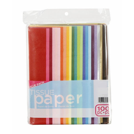 ArtVerse 100-Piece Tissue Paper Pack – Premium Quality Tissue Paper for Gift Wrapping, Paper Crafts, Packing and More, 20”x26” (Assorted Colors)