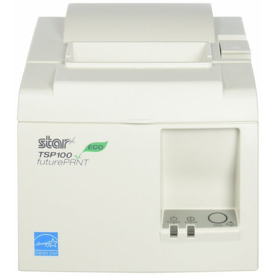 Star Micronics, TSP143IIU WHT US, ECO-Friendly Receipt Printer, USB (cable incl.), Auto Cutter, Internal Power Supply with Power Cable Incl.