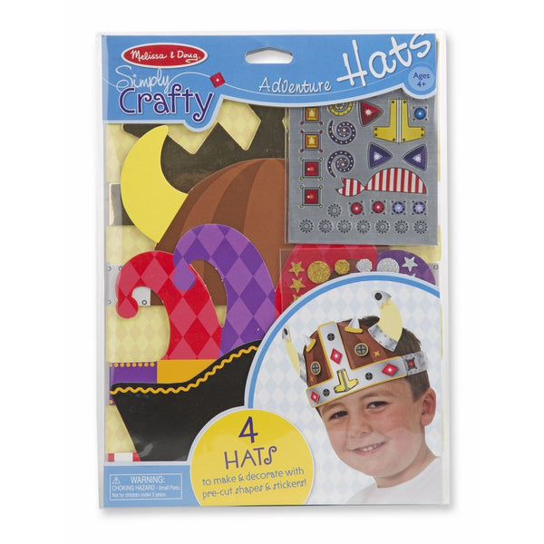 Melissa & Doug Simply Crafty Adventure Hats Craft Kit: Pirate, Viking, Jester, and King