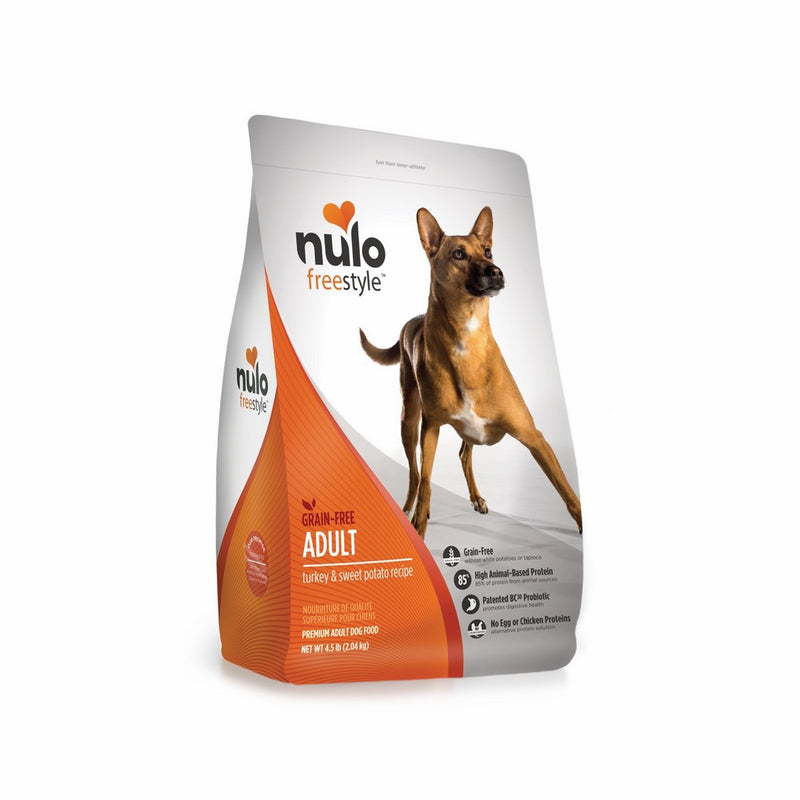 Nulo Grain Free Dog Food: All Natural Adult Dry Pet Food for Large and Small Breed Dogs (Turkey, 4.5lb)