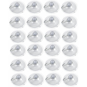 Suction Cups with Metal Hook 1 3/4 Inch 24 Pack Lot Also Includes One Suction Shower Hook