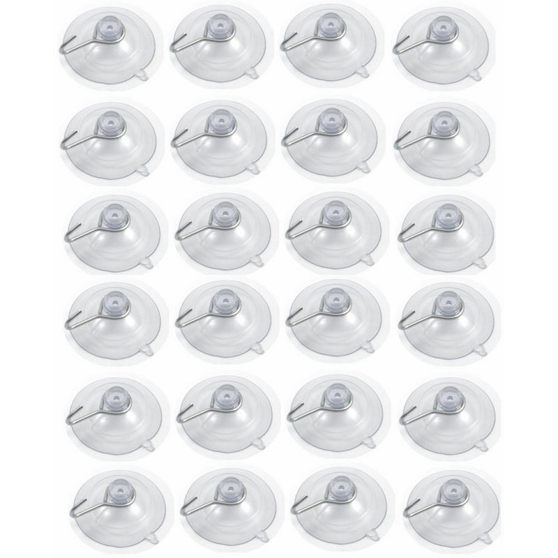 Suction Cups with Metal Hook 1 3/4 Inch 24 Pack Lot Also Includes One Suction Shower Hook