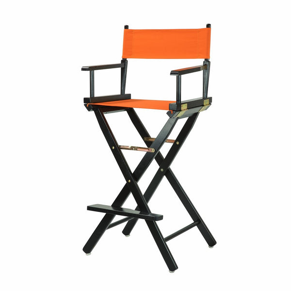 Casual Home 30" Director's Chair Black Frame-with Tangerine Canvas, Bar Height