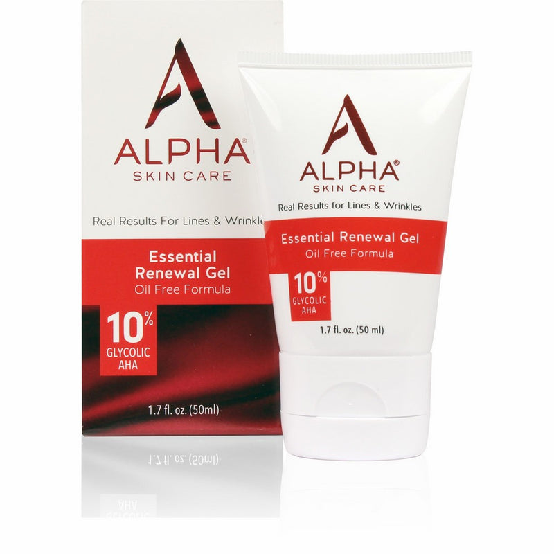 Alpha Skin Care - Essential Renewal Gel, 10% Glycolic AHA, Real Results for Lines and wrinkles| Oil, Fragrance, and Paraben Free| 1.7-Ounce (Packaging May Vary)