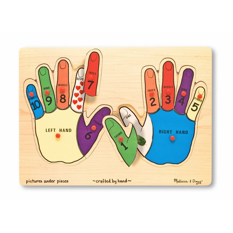 Melissa & Doug Hands Counting Wooden Peg Puzzle (12 pcs)