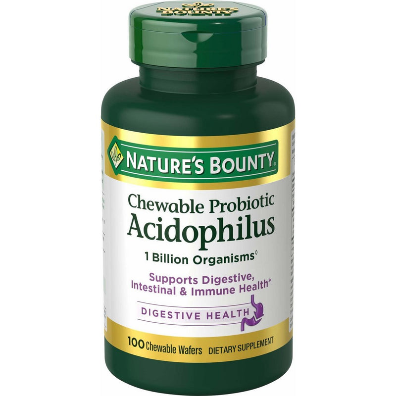 Nature's Bounty Acidophilus w/Lactis Milk Free, 100 Chewable Wafers