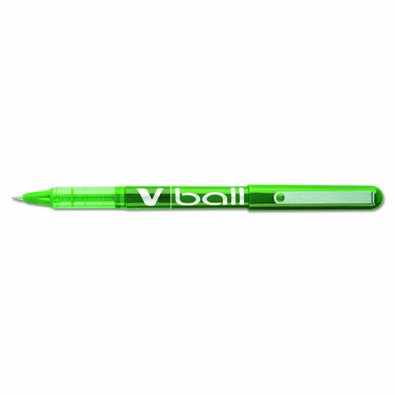 Pilot VBall Liquid Ink Roller Ball Stick Pen, Green Ink.5mm (35209) - (Pack of 12)