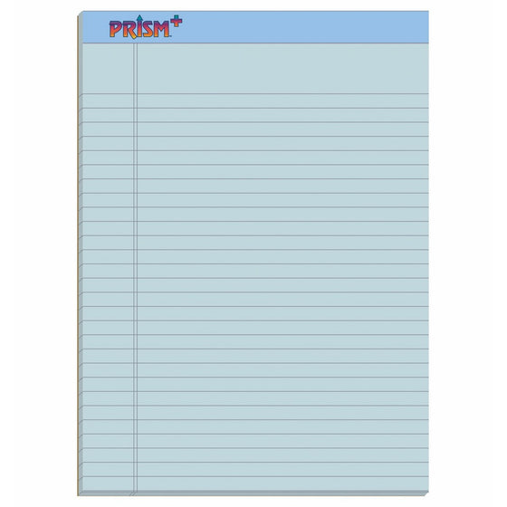 TOPS Prism Plus 100% Recycled Legal Pad, 8-1/2 x 11-3/4 Inches, Perforated, Blue, Legal/Wide Rule, 50 Sheets per Pad, 12 Pads per Pack (63120)