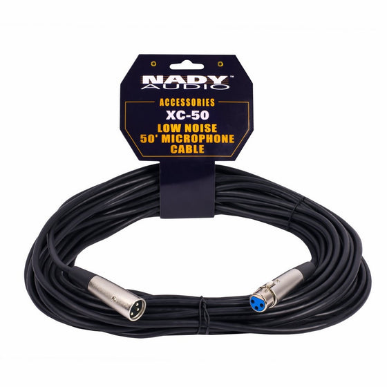 Nady XC-50 50 foot XLR Microphone Cable – Low noise shielded balanced cable with metal connectors for any mic or line level signal