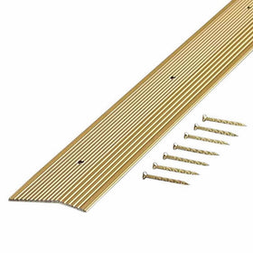 M-D Building Products 79079 Fluted 1-3/8-Inch by 36-Inch Carpet Trim, Satin Brass