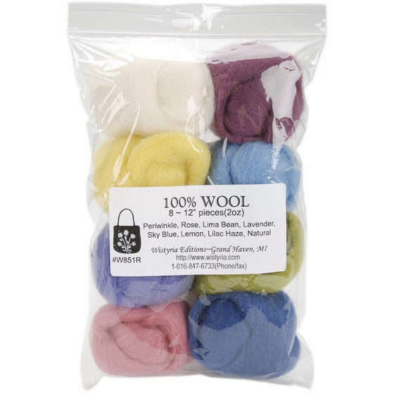 Ultra Fine 12" Wool Roving .22 Oz. 8-Pack: Muted