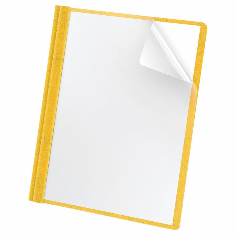 Oxford Premium Clear Front Report Covers, Letter Size, Yellow, 25 per Pack (58809EE)