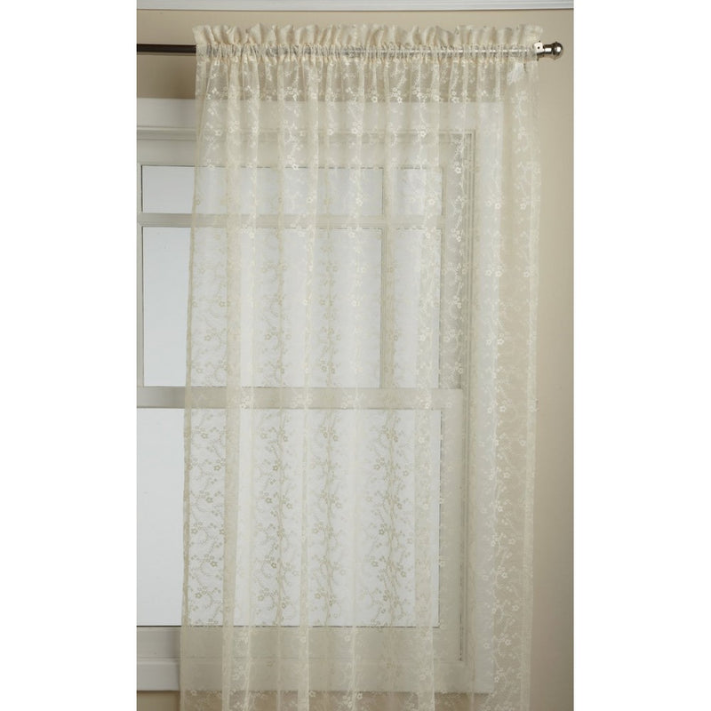 Lorraine Home Fashions Priscilla 60-inch x 63-inch Tailored Panel, Ivory