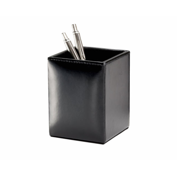 Dacasso Black Bonded Leather Pencil Cup