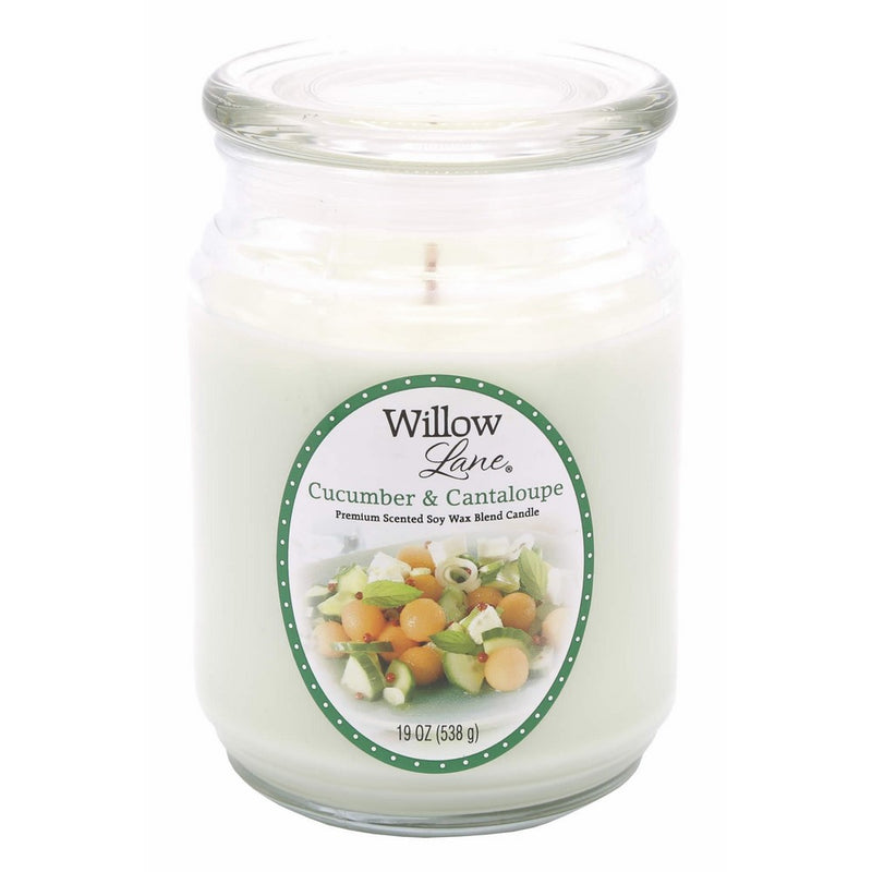 Candle-lite Willow Lane 19oz Jar with Soy Wax - Cucumber & Cantaloupe