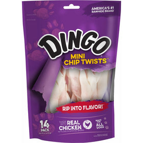 Dingo Mini Chip Twists for All Dogs, Chicken, 14-Count