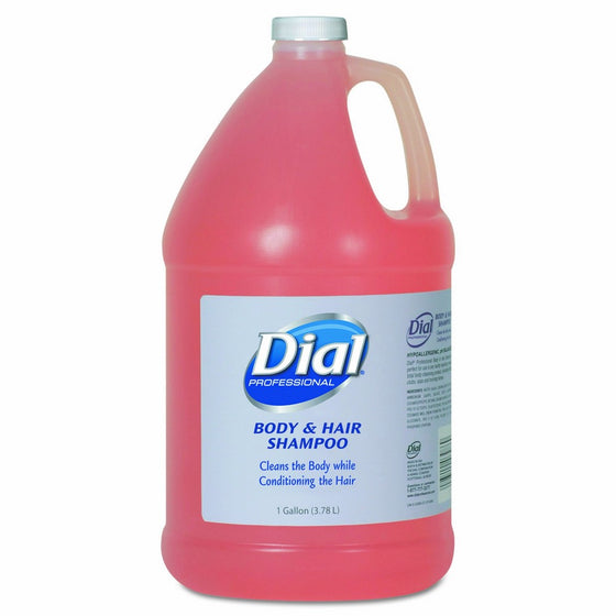 Dial Professional 03986 Body and Hair Care, 1gal Bottle, Gender-Neutral Peach Scent (Case of 4)