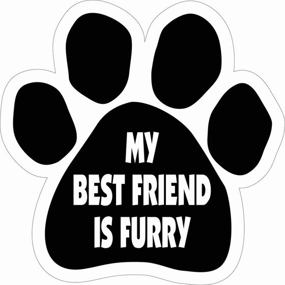 Imagine This Paw Car Magnet, My Best Friend is Furry, 5-1/2-Inch by 5-1/2-Inch