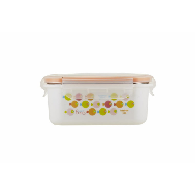 Innobaby Keepin' Fresh Stainless Bento Snack or Lunch Box with Lid for Kids and Toddlers. BPA Free. Orange Fish.