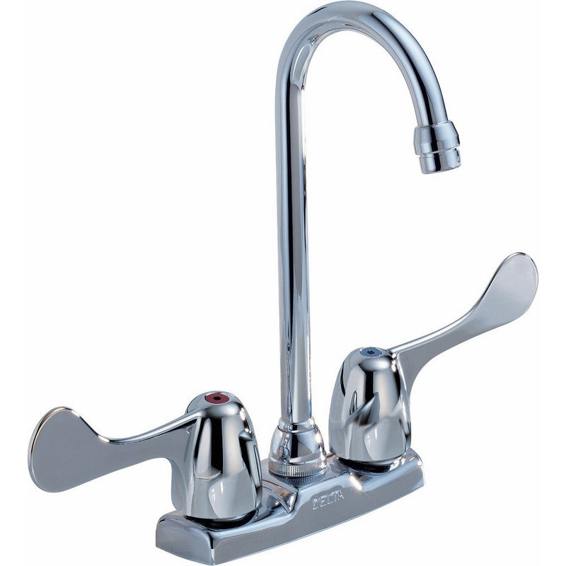 Delta Commercial 2171LF-WBHHDF Classic Two Handle Blade Bar/Prep Faucet, Chrome