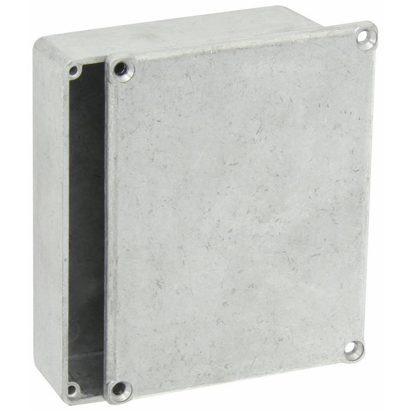 BUD Industries CU-473 Aluminum Econobox, 4-43/64" Length x 3-43/64" Width x 1-21/64" Height, Natural Finish