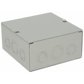 BUD Industries JB-3954-KO Steel NEMA 1 Sheet Metal Junction Box with Knockout and Lift-off Screw Cover, 6" Width x 6" Height x 3" Depth, Gray Finish