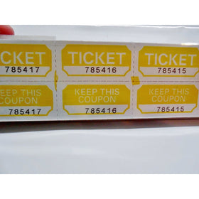 Yellow Raffle Tickets 250 Count Prefolded - Made in USA!