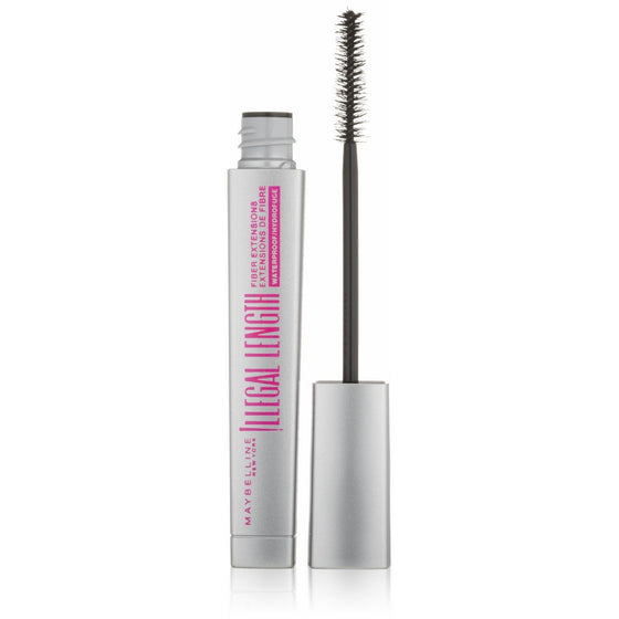 Maybelline Illegal Length Fiber Extensions Waterproof Mascara, Blackest Black, 0.22 fl. oz.