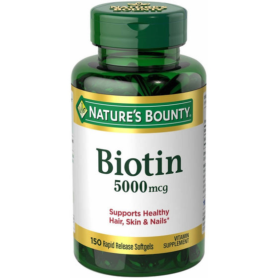 Nature's Bounty Biotin 5000 mcg, 150 Softgels