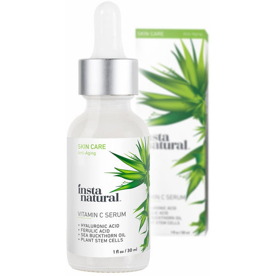 InstaNatural Vitamin C Serum with Hyaluronic Acid & Vit E - Natural & Organic Anti Wrinkle Reducer Formula for Face - Dark Circle, Fine Line & Sun Damage Corrector - Restore & Boost Collagen - 1 OZ