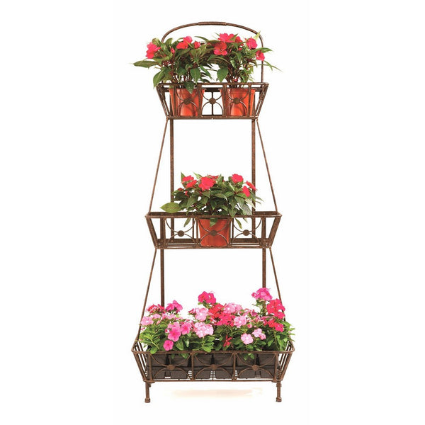 Deer Park Ironworks PL242 3-Basket Floor Planter