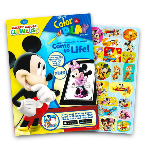 Mickey Mouse 144 Page Coloring And Activity Book With Over 30 Stickers.