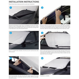 3D MAXpider Semi-Custom Fit Wintect All Season Windshield Cover - (Black/Silver) (60" x 53" x 66")
