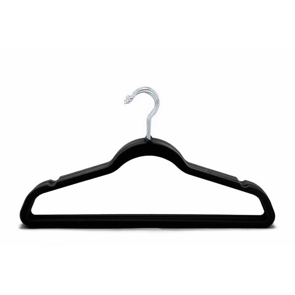 Sodynee Ultra Thin Non-Slip Velvet Clothes Hanger, Pack of 50, Black