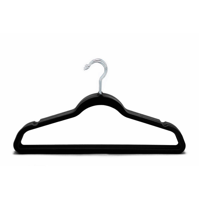 Sodynee Ultra Thin Non-Slip Velvet Clothes Hanger, Pack of 50, Black