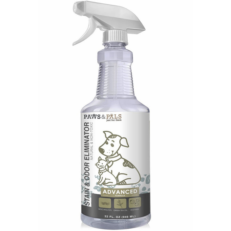 Organic Pet Stain Odor & Remover - Professional Strength Eliminator 32 oz Spray - Enzyme Eliminates Cat and Dog Urine Pee Stains Deodorizer Cleaner