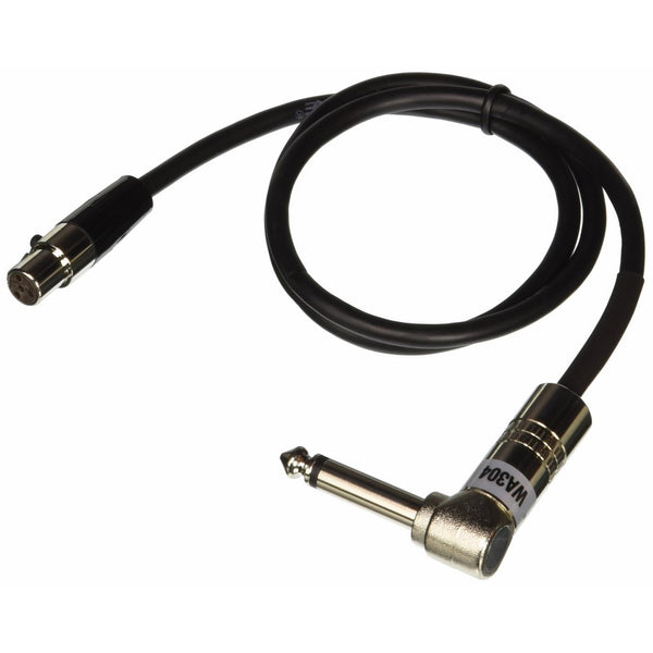 Shure WA304 2-Feet Instrument Cable, 4-Pin Mini Connector (TA4F) with Right-Angle 1/4-Inch Connector