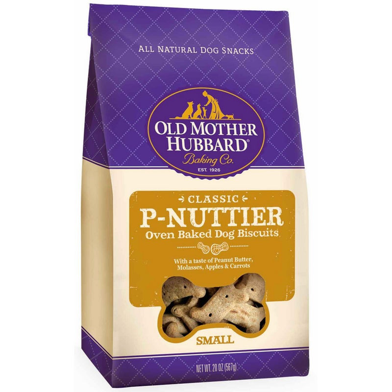 Old Mother Hubbard Classic Crunchy Natural Dog Treats, P-Nuttier Small Biscuits, 20-Ounce Bag