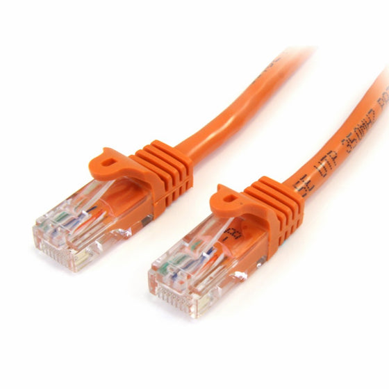 StarTech.com Cat5e Ethernet Cable - 15 ft - Orange- Patch Cable - Snagless Cat5e Cable - Network Cable - Ethernet Cord - Cat 5e Cable - 15ft