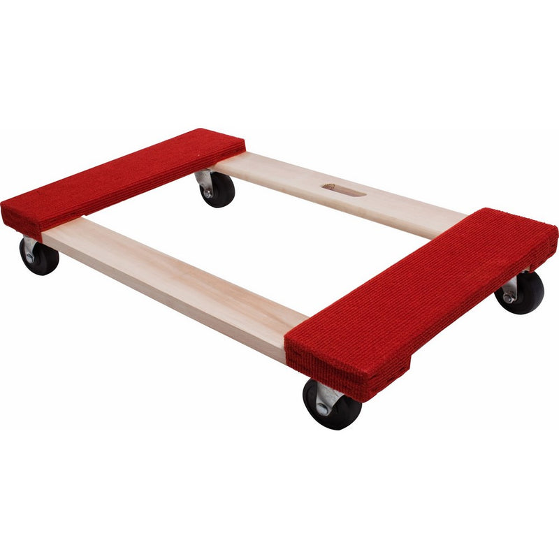 Move-It 9850 Carpeted Solid Wood Moving Dolly, 20-Inch x 30-Inch, 840-lb Load Capacity, 3-Inch Hard Rubber Casters