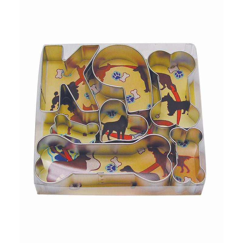 R&M International 1949 K-9 Dog Cookie Cutters, 4 Bones, Heart, Number 9, Letter K, 7-Piece Set